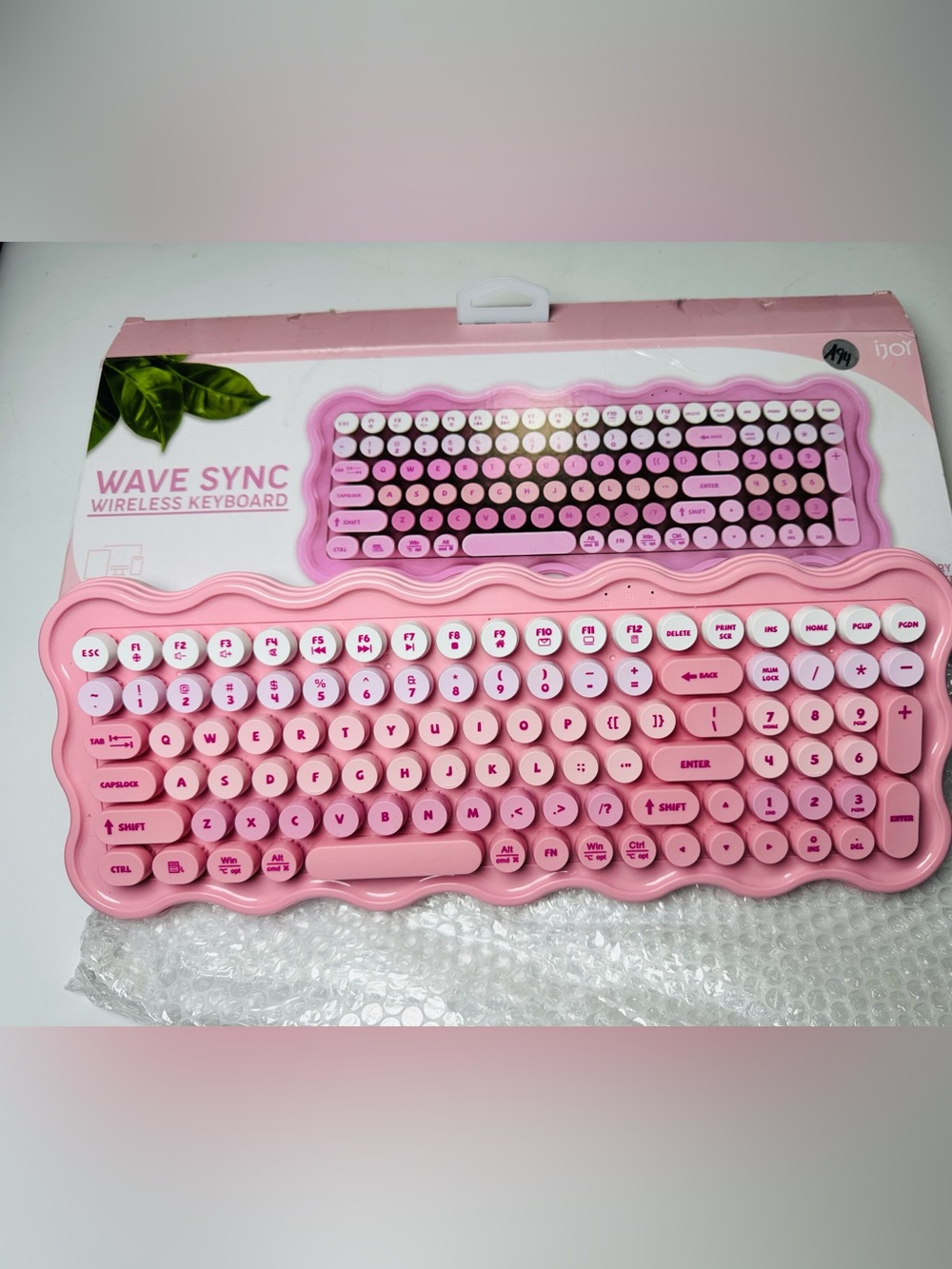 iJOY Wave Sync Pink Wireless Keyboard Full Size Multi-Device